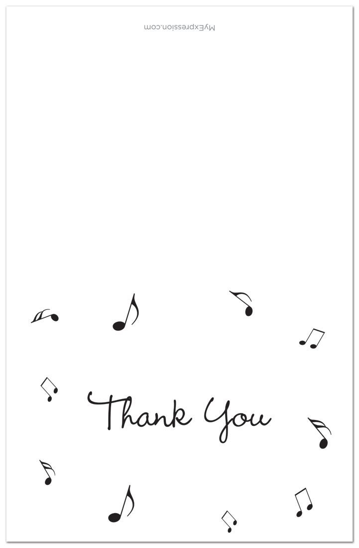 MyExpression.com 50 Music Notes Thank You Cards (Black) - Image 2
